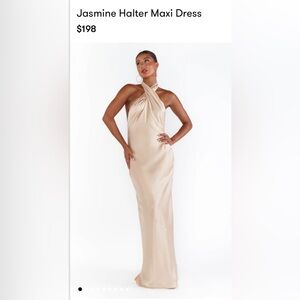 Elegant Cream Halter Neck Dress